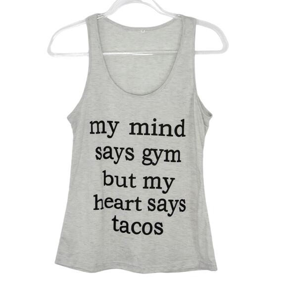 SHEIN Tops - SHEIN Gym Tacos Graphic Tank Top Medium